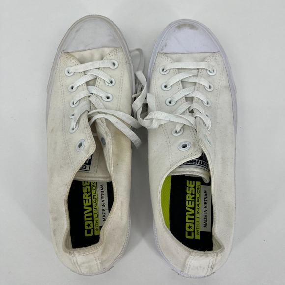 Converse Chuck Taylor II 150154C Low White Canvas Men's Size 8 Sneakers - Picture 3 of 11